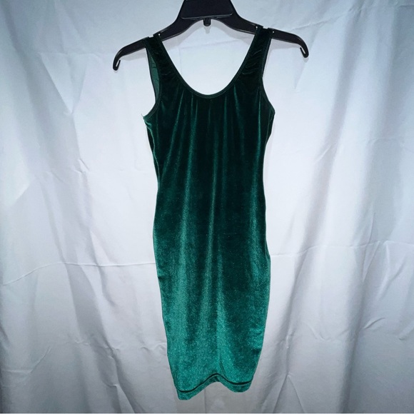 American Apparel | Dresses | American Apparel Velvet Green Fitted Dress |  Poshmark
